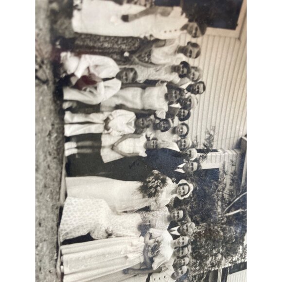 Vintage Black & White Wedding Photograph Large Family 1920s - Picture 4 of 15